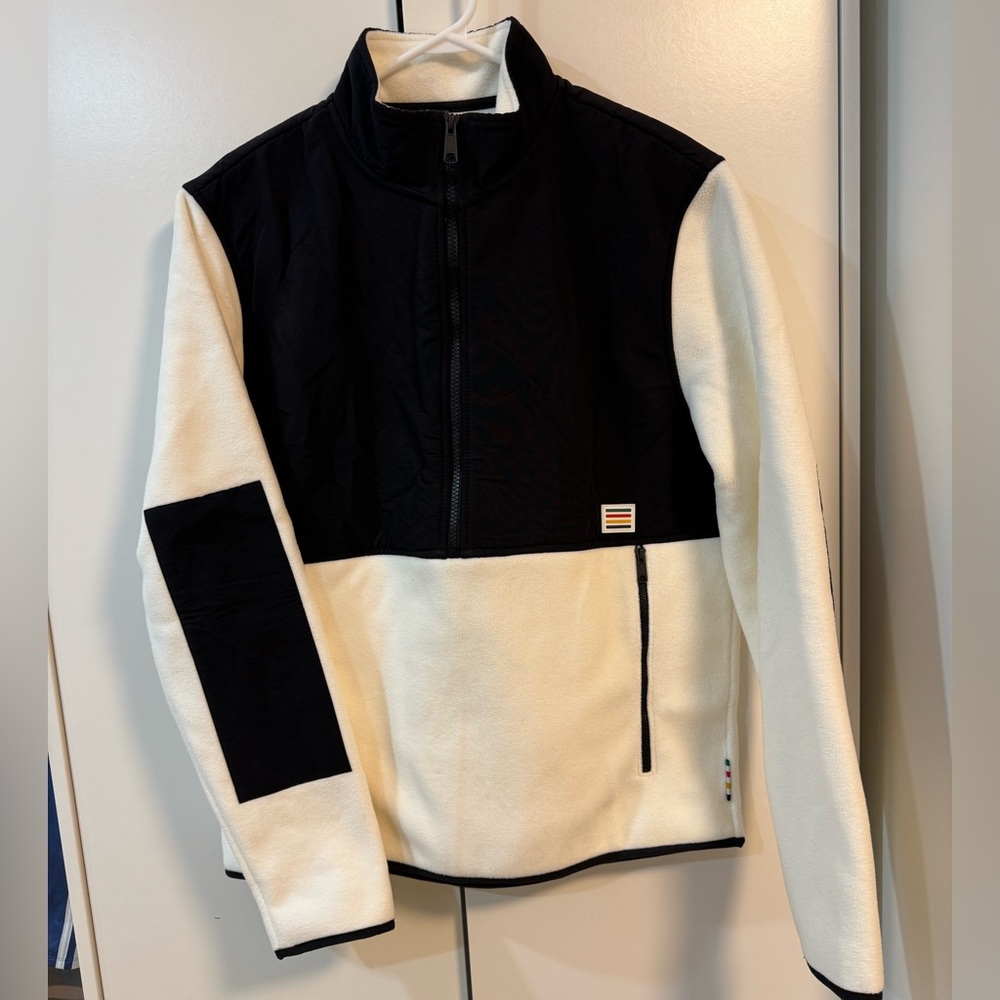 Ripe Black and White half zip Fleece Top